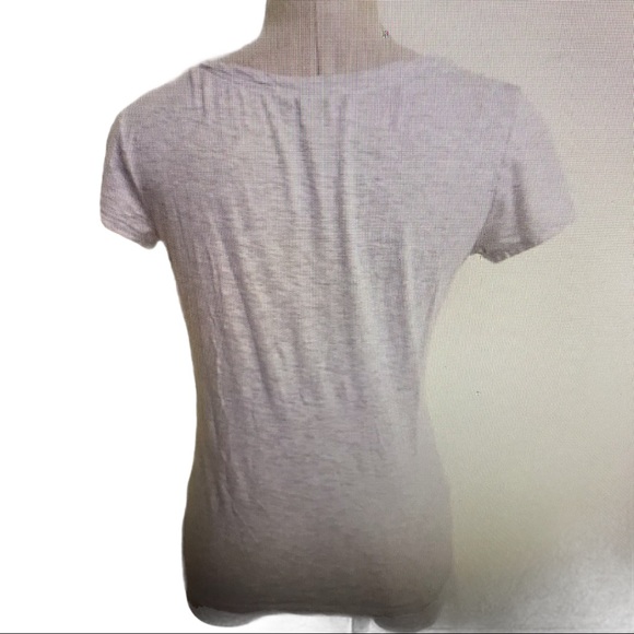 NWT Banana Republic Milly Collection Beaded T-Shirt Small Petite Gray Yellow - Picture 4 of 7